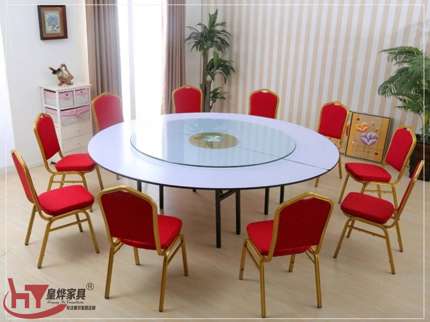 酒店大圆桌,折叠圆桌,面馆,饭店宴会餐桌椅组合,实木简约圆桌家用