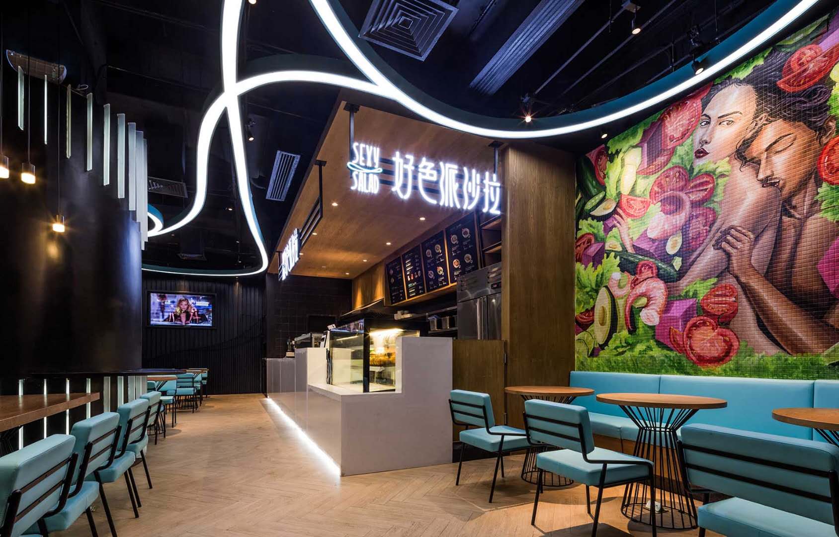 沙拉店餐桌椅定制