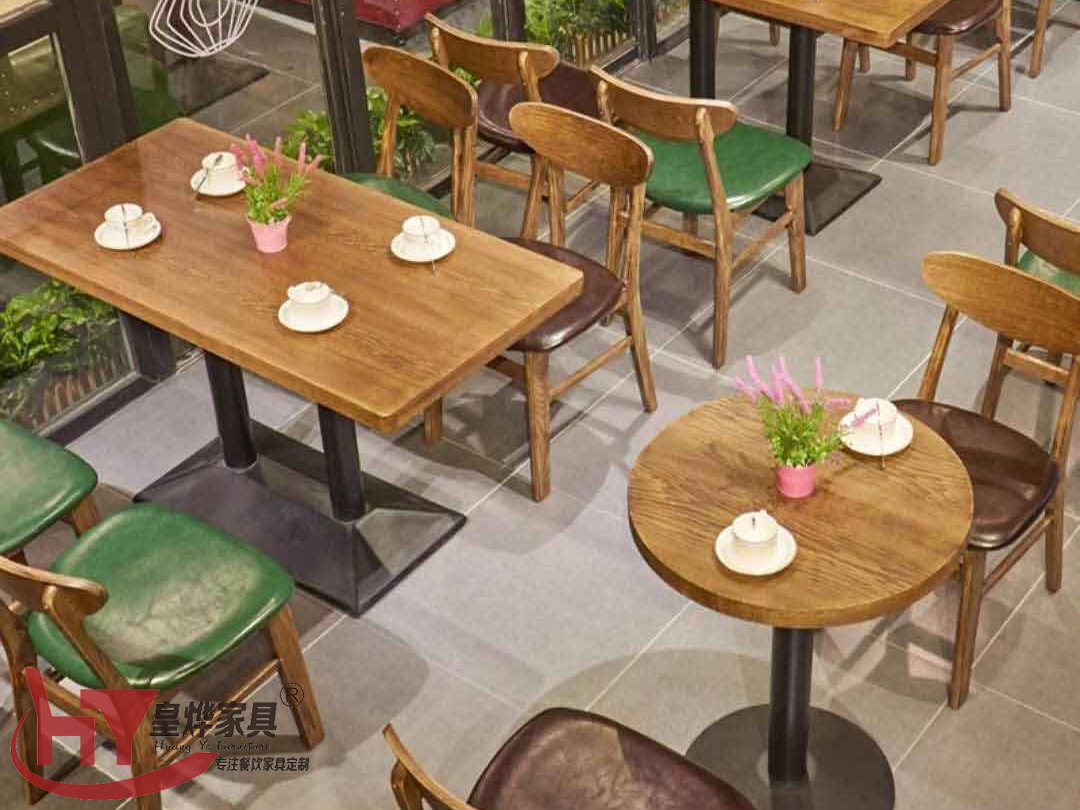甜品店奶茶店桌,|咖啡厅快餐厅,休闲实木桌椅组合