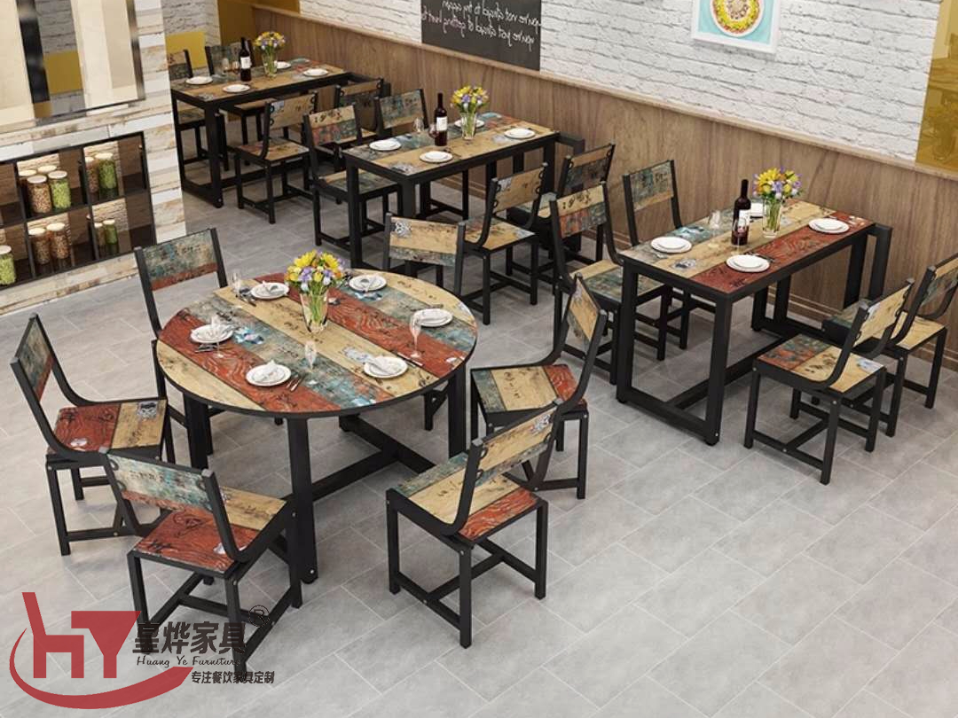 现代家用小户型餐桌椅组合,小吃店食堂餐馆面馆,饭店快餐桌椅定制