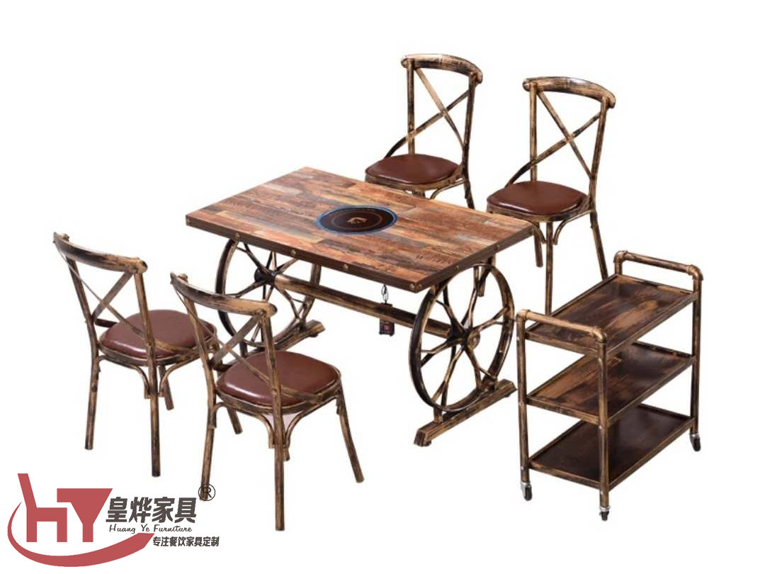 复古车轮桌椅