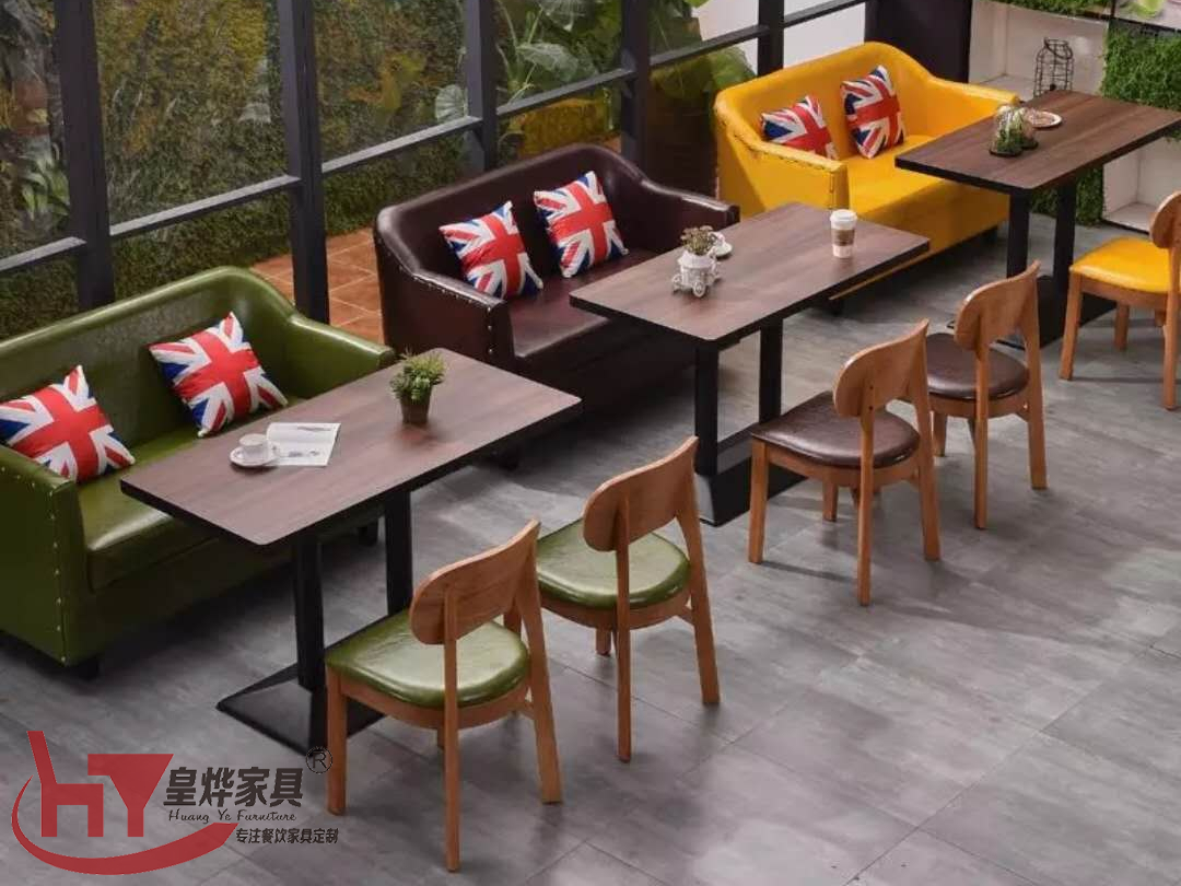咖啡厅沙发卡座,复古西餐厅茶餐厅休闲奶茶店,甜品店沙发桌椅组合